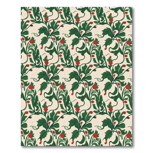 Chic Red Berry Vine Scroll Rug