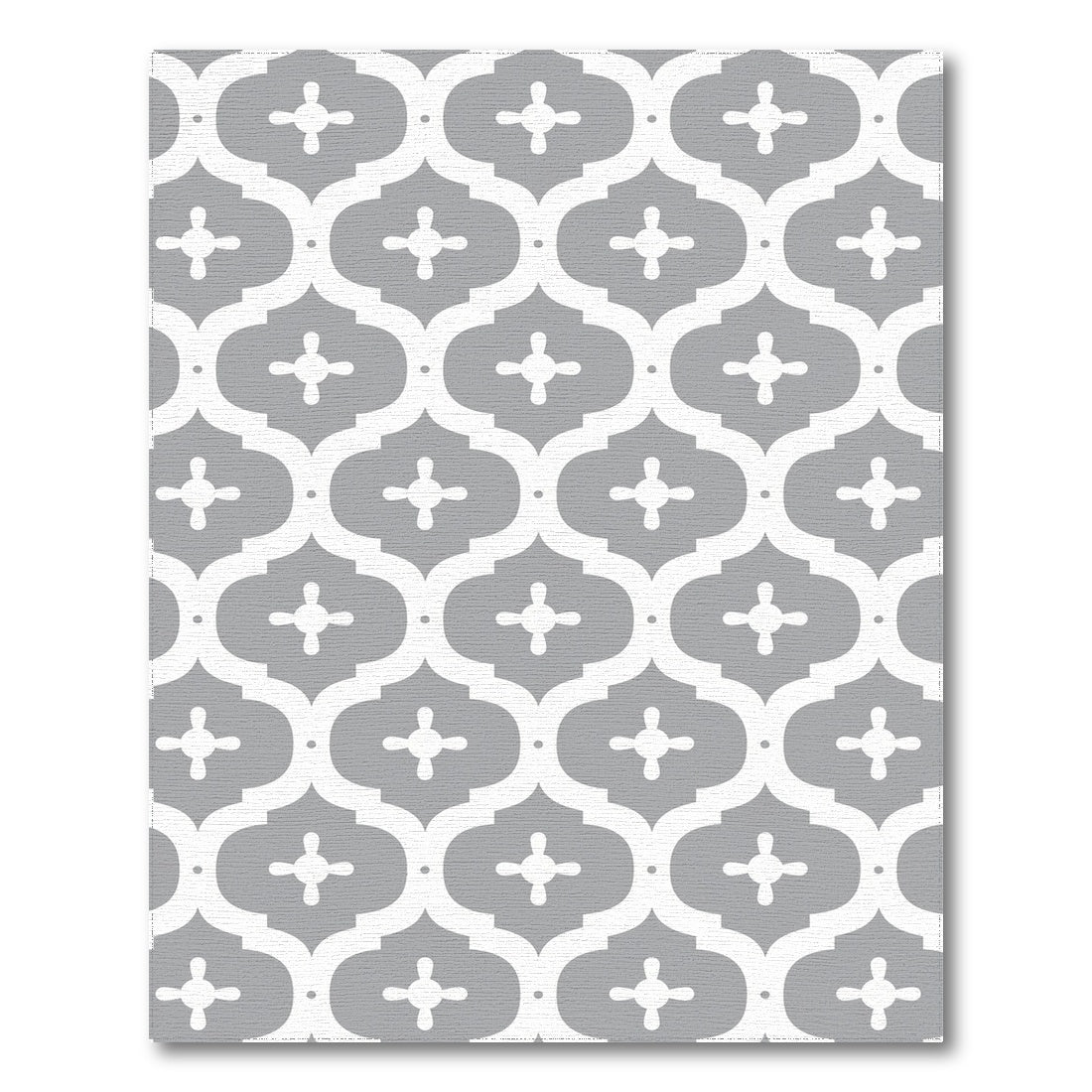 Grey Geometric Quatrefoil Area Rug