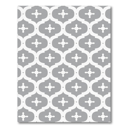 Grey Geometric Quatrefoil Area Rug