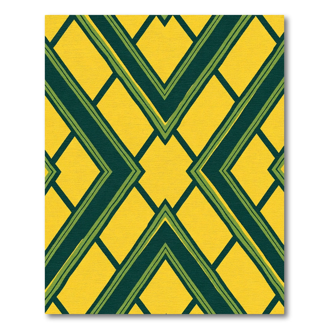 Golden Yellow Geometric Chevron Rug