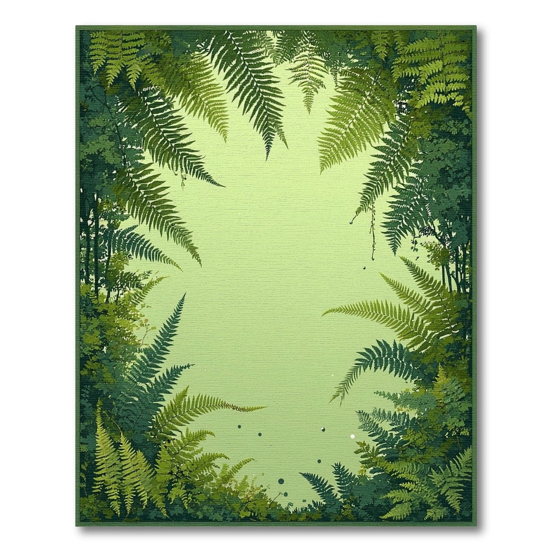 Lush Fern Forest Green Washable Area Rug