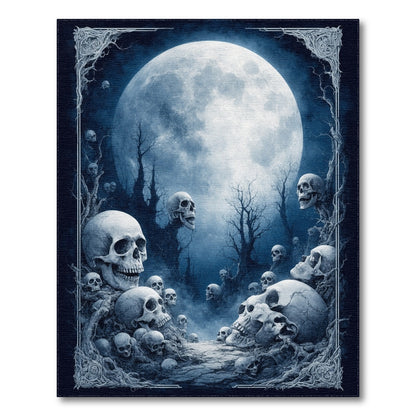 Skull Moon Gothic Area Rug