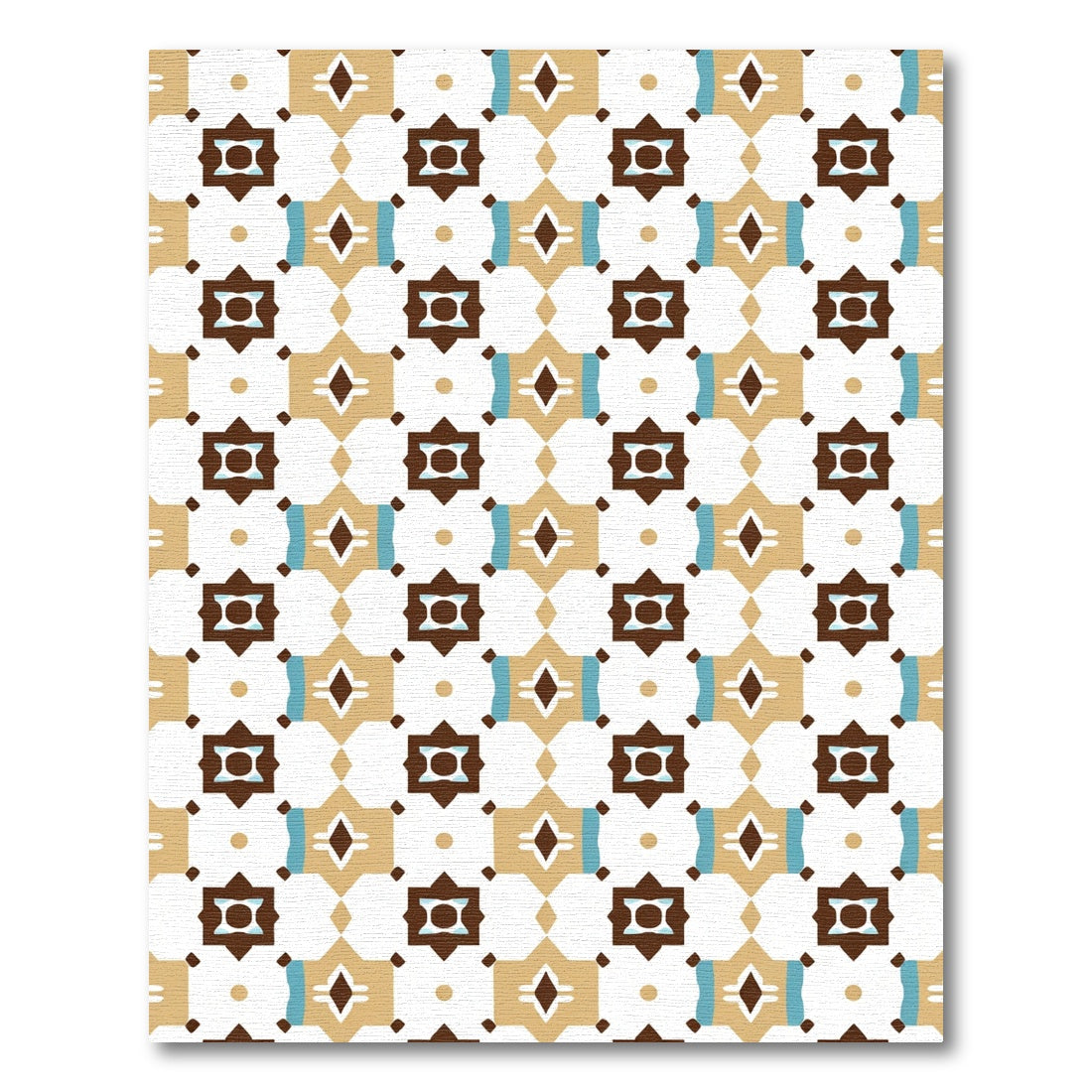 Mid Century Geometric Diamond Star Rug