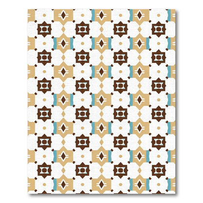Mid Century Geometric Diamond Star Rug