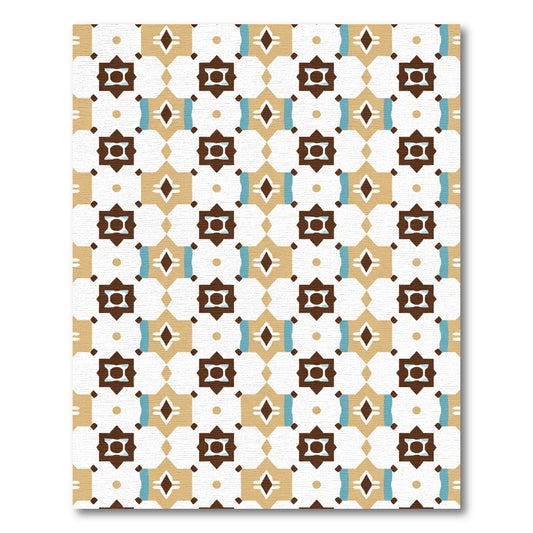 Mid Century Geometric Diamond Star Rug