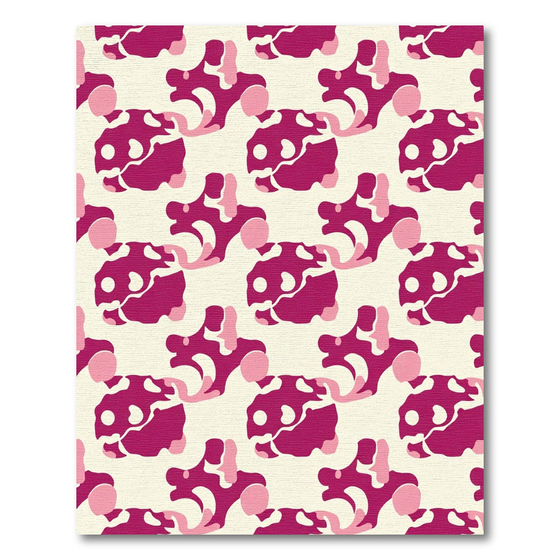 Fuchsia Abstract Amorphous Contemporary Rug