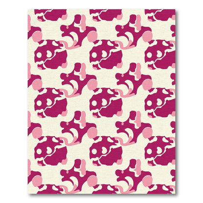 Fuchsia Abstract Amorphous Contemporary Rug