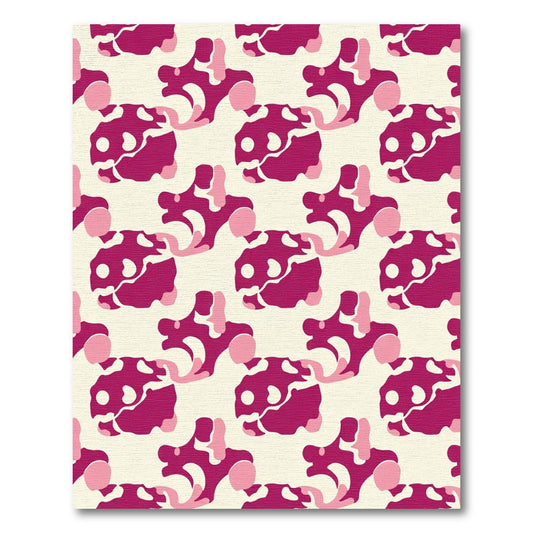 Fuchsia Abstract Amorphous Contemporary Rug