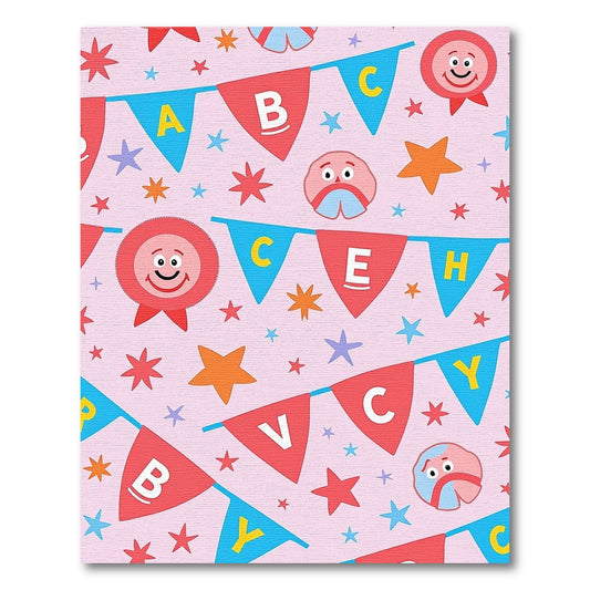 Happy Alphabet Bunting Stars Rug
