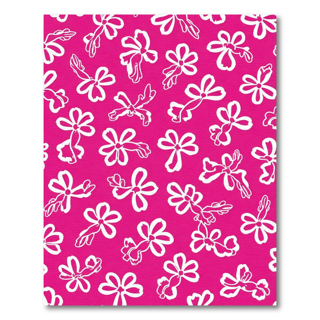 Bright Pink White Floral Garden Rug