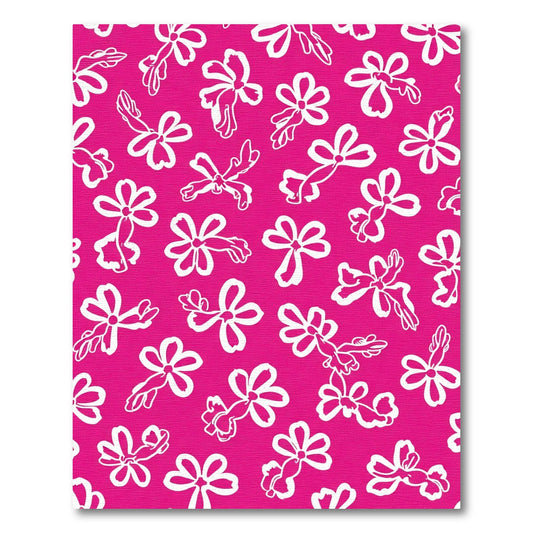 Bright Pink White Floral Garden Rug