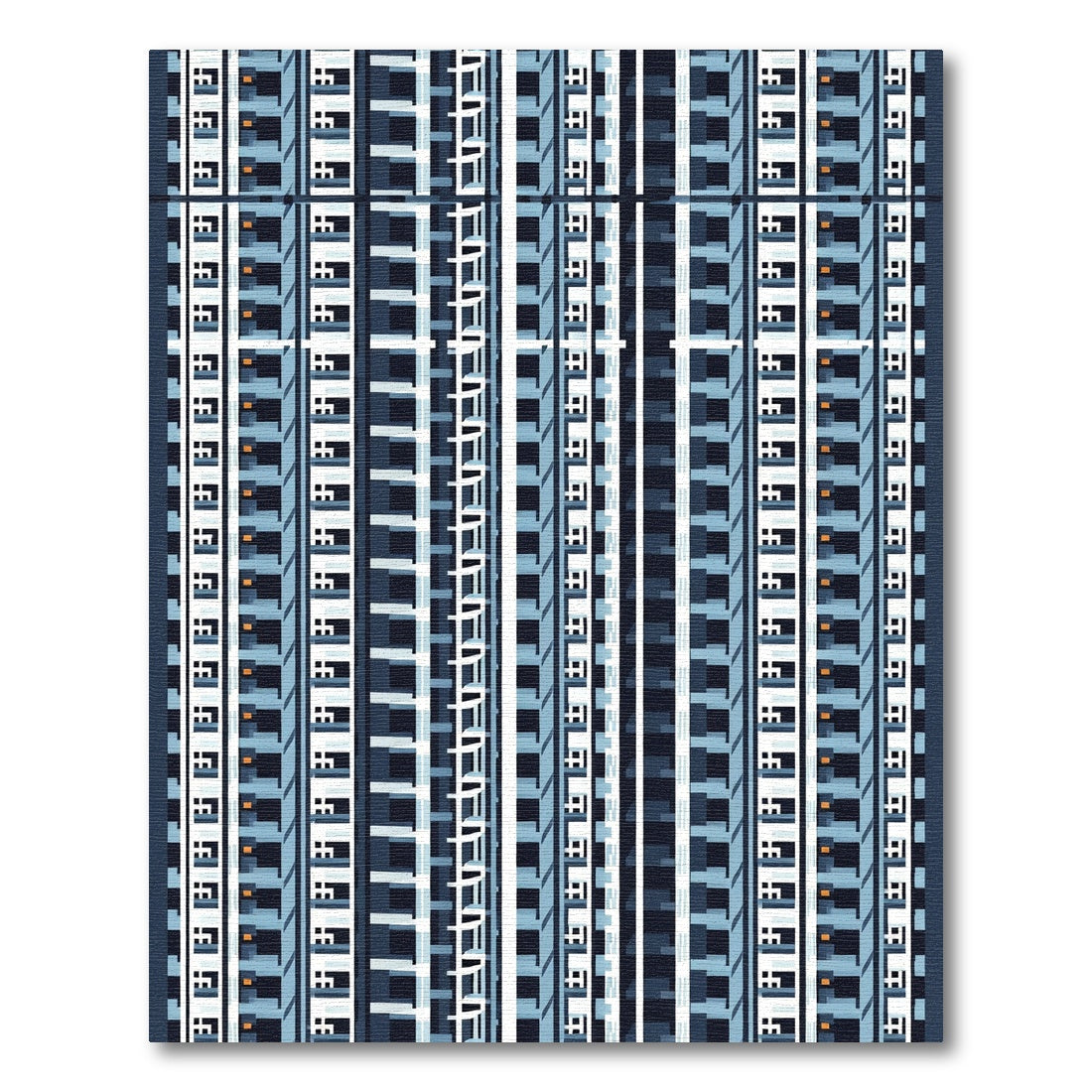 Modern Blue Highrise Geometric Rug