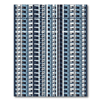 Modern Blue Highrise Geometric Rug