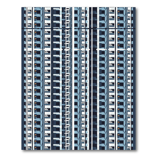 Modern Blue Highrise Geometric Rug