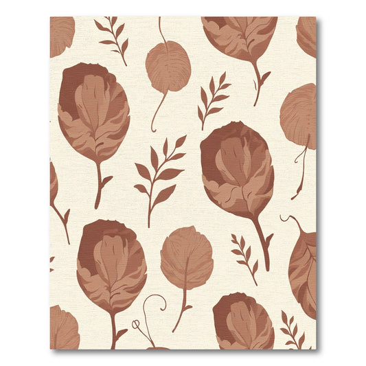 Earthy Terracotta Botanical Collage Rug