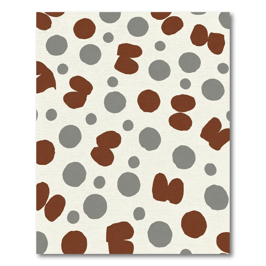 Red Gray Spotted Organic Scatter Rug