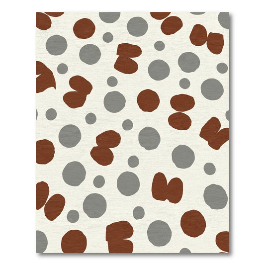 Red Gray Spotted Organic Scatter Rug