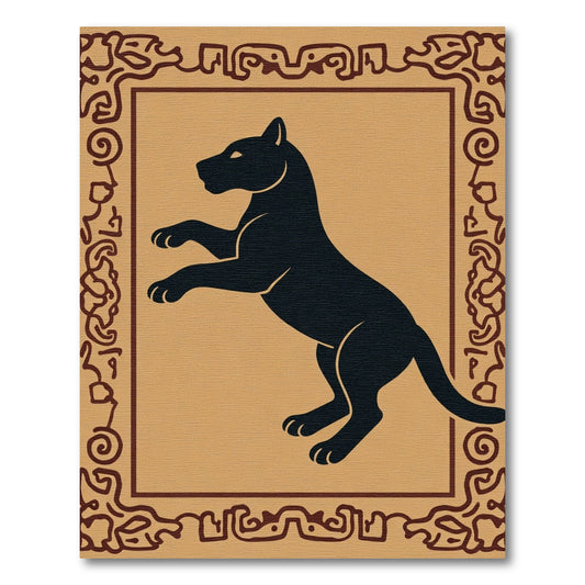 Black Panther Tribal Frame Rug