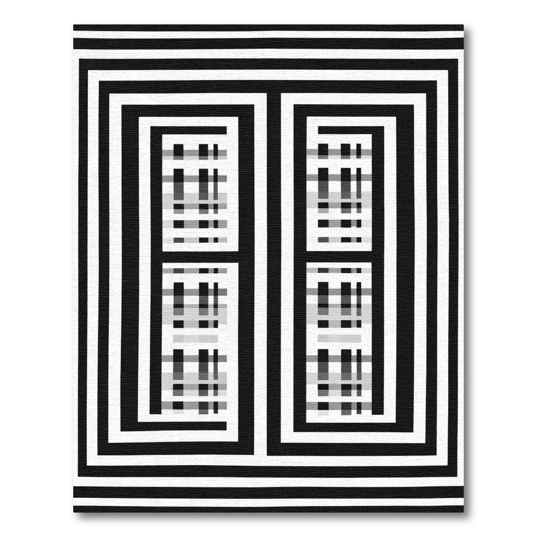 Monochromatic Geometric Abstract Grid Rug