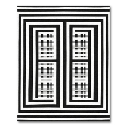 Monochromatic Geometric Abstract Grid Rug