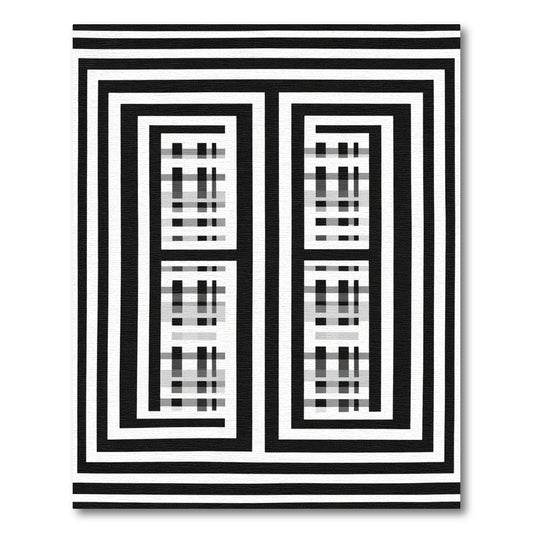 Monochromatic Geometric Abstract Grid Rug