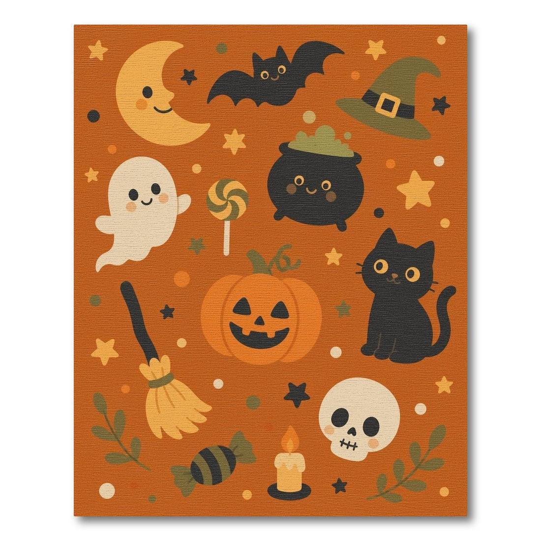 Multi-color and Patterns Cute Halloween Cartoon Kids Area Rug