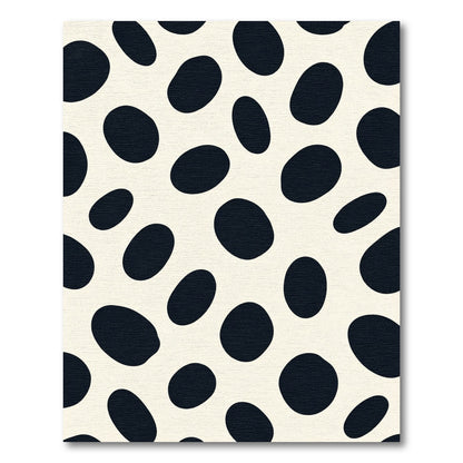 Black Oval Spots Creme Rug