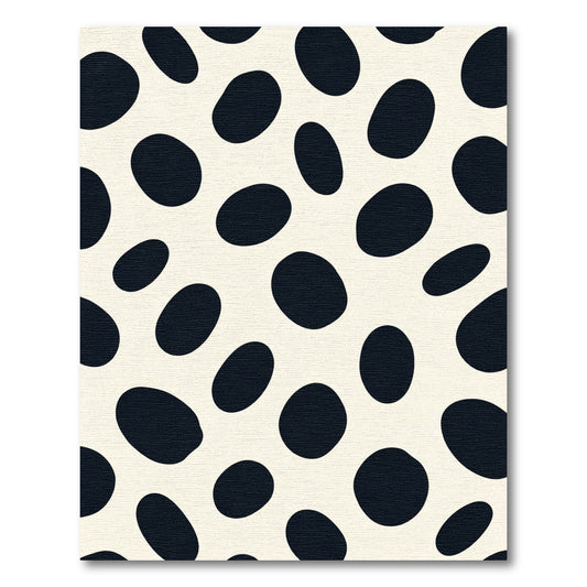 Black Oval Spots Creme Rug
