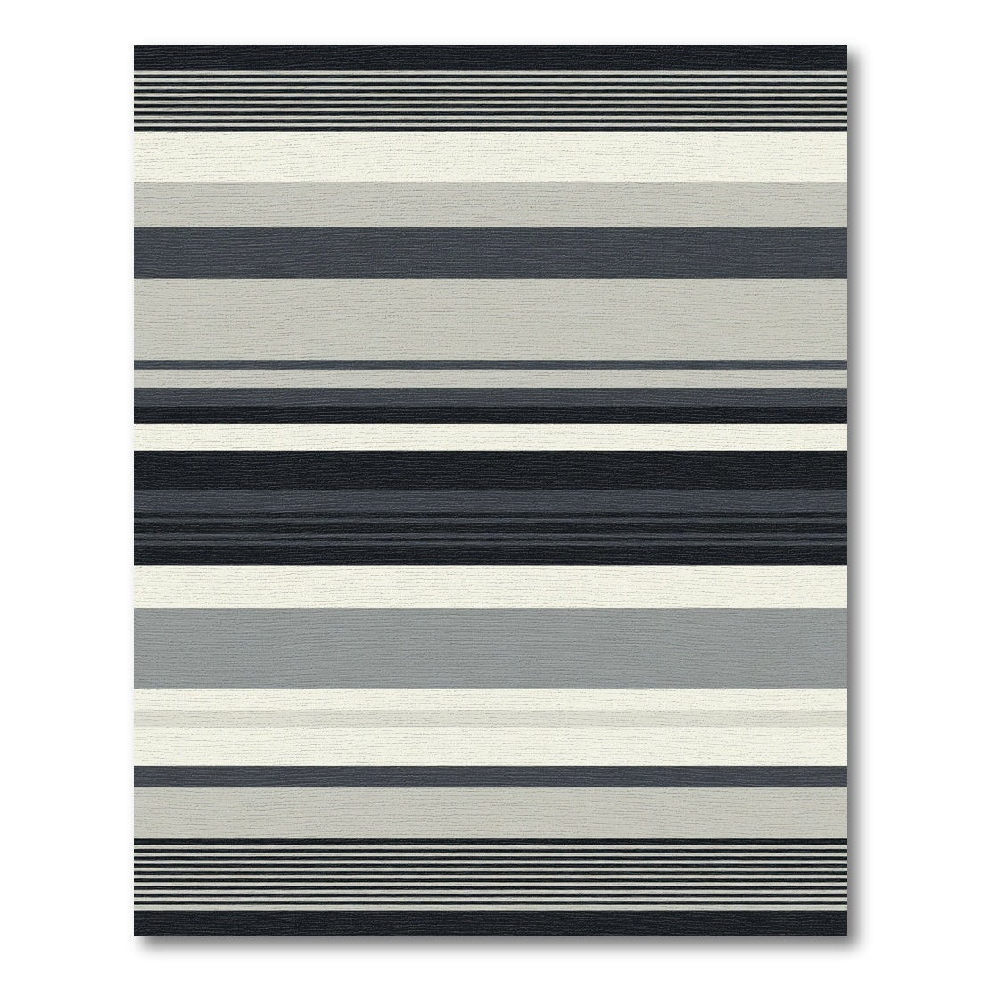 Chic Gray Horizontal Stripe Rug
