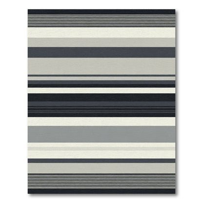 Chic Gray Horizontal Stripe Rug
