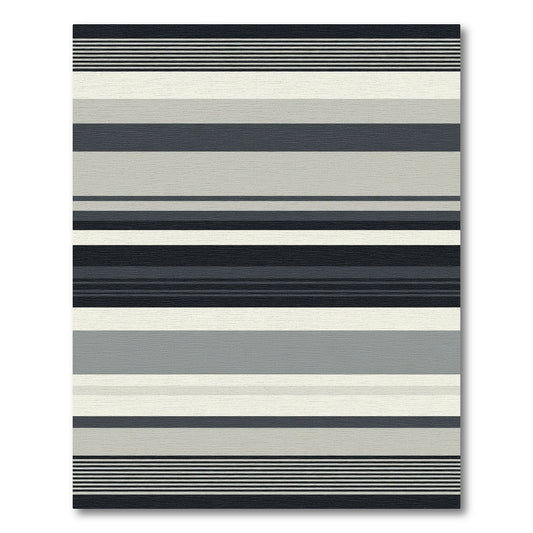Chic Gray Horizontal Stripe Rug