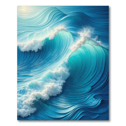 Dynamic Turquoise Crashing Waves Rug