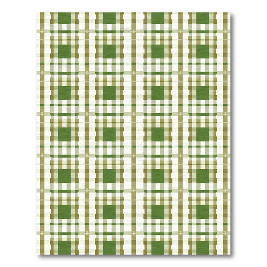 Green Brown White Checkered Plaid Rug