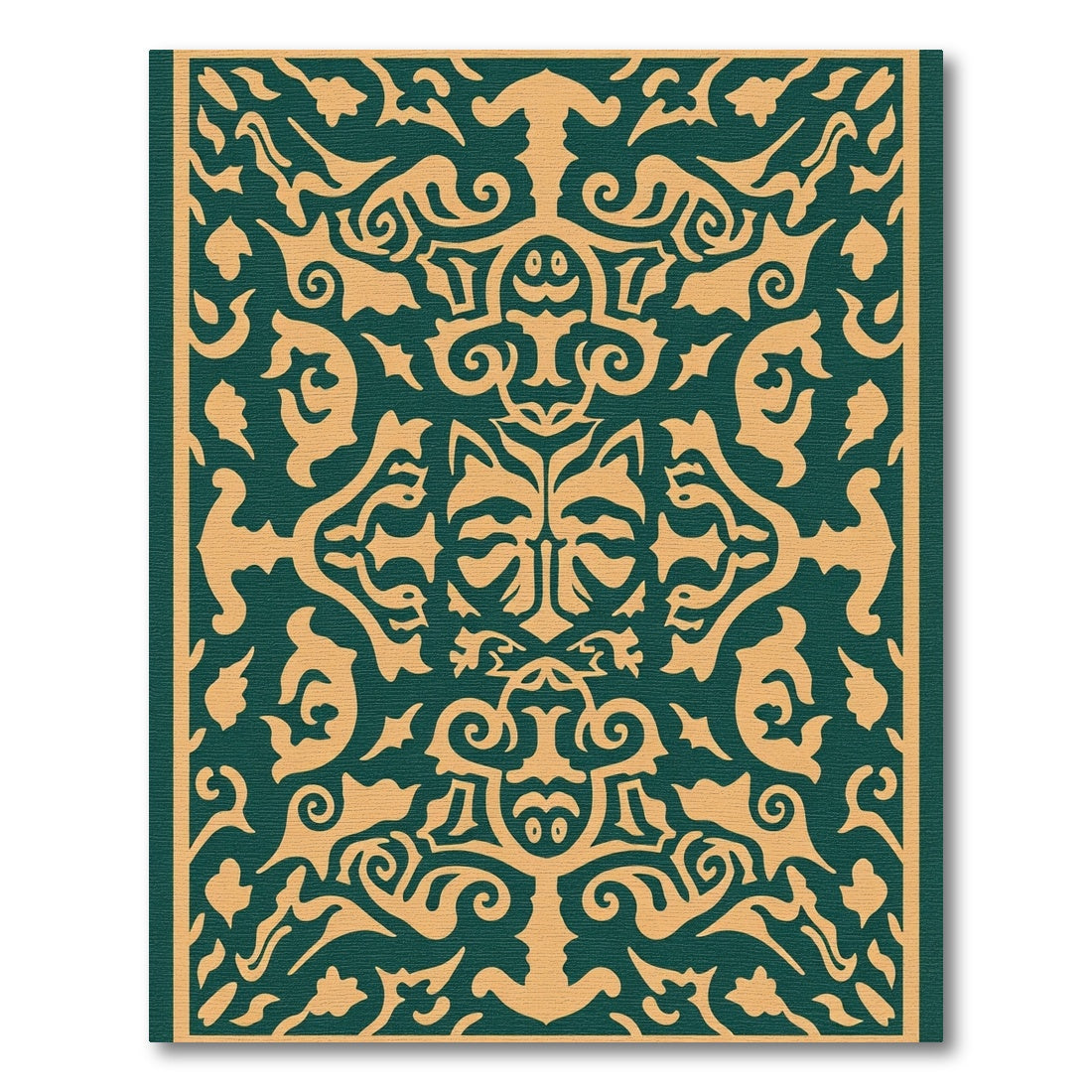 Crimson and Gold Intricate Floral Medallion Rug