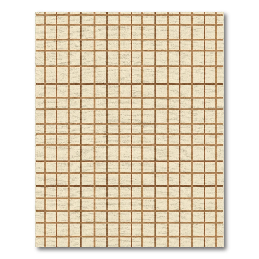 Warm Tan Grid Rug