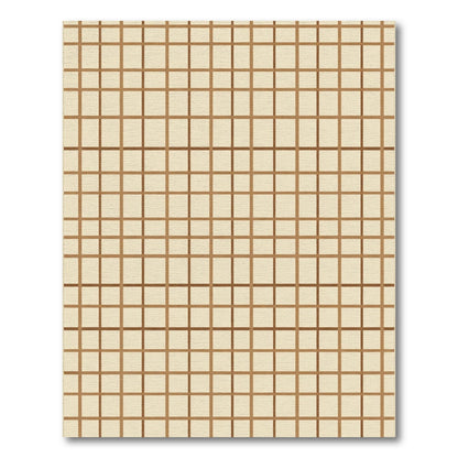 Warm Tan Grid Rug
