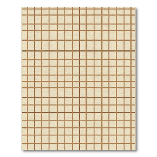 Warm Tan Grid Rug