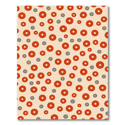Crimson Circles Grey Accents Cream Field Rug