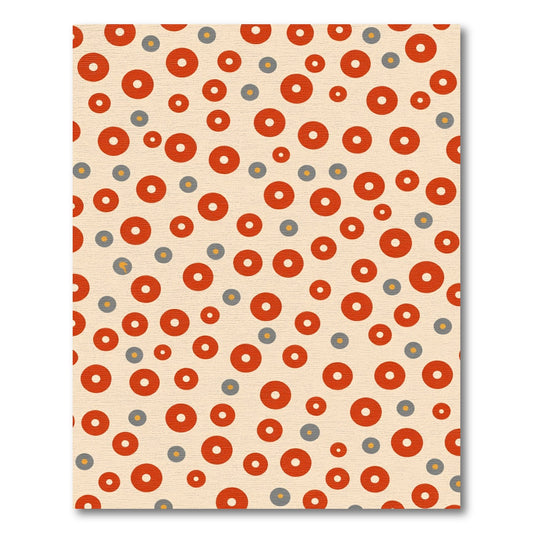 Crimson Circles Grey Accents Cream Field Rug
