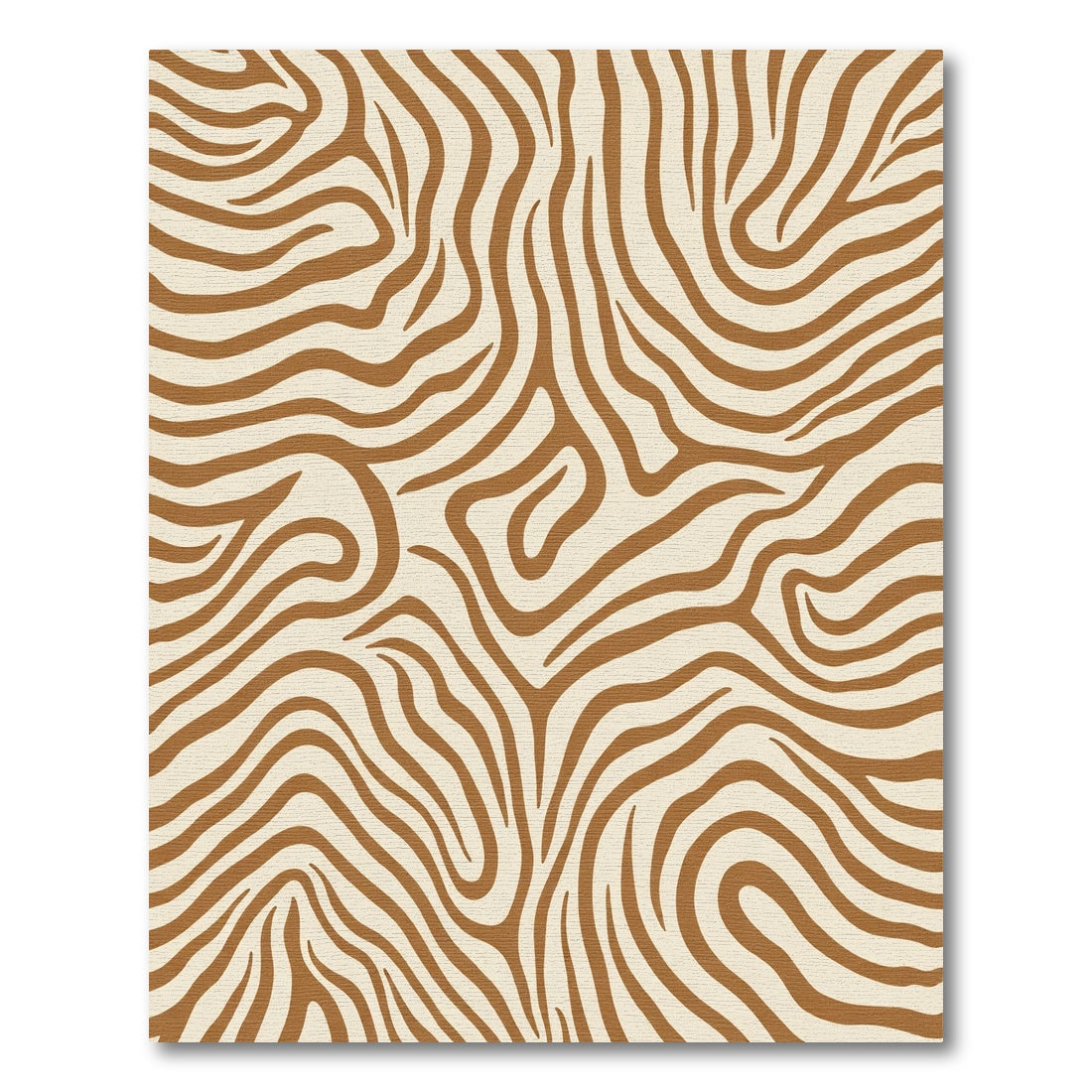 Brown Cream Zebra Stripe Abstract Rug