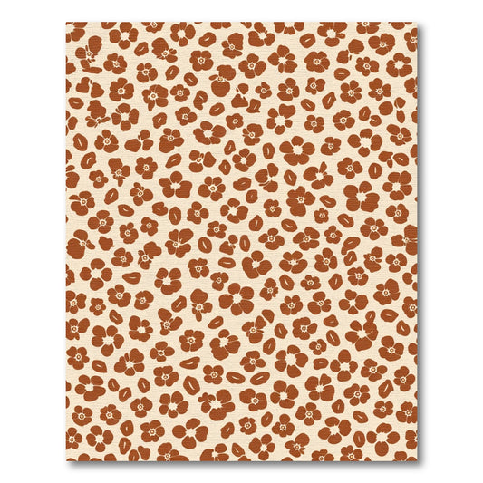 Terracotta Floral Scatter Rug