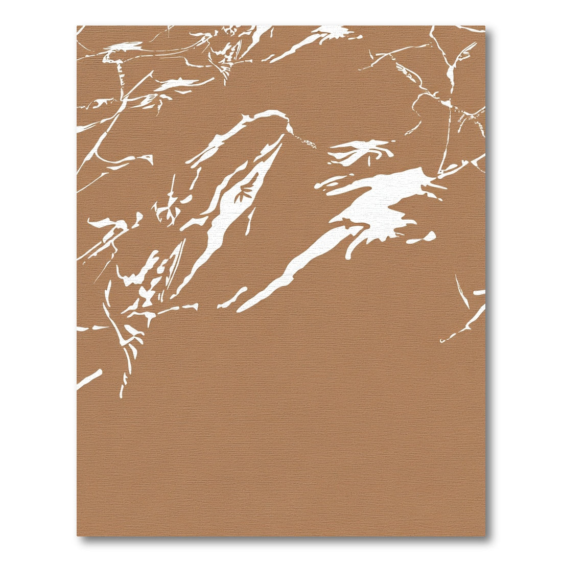 Brown White Abstract Organic Lines Rug