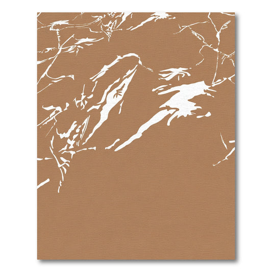 Brown White Abstract Organic Lines Rug