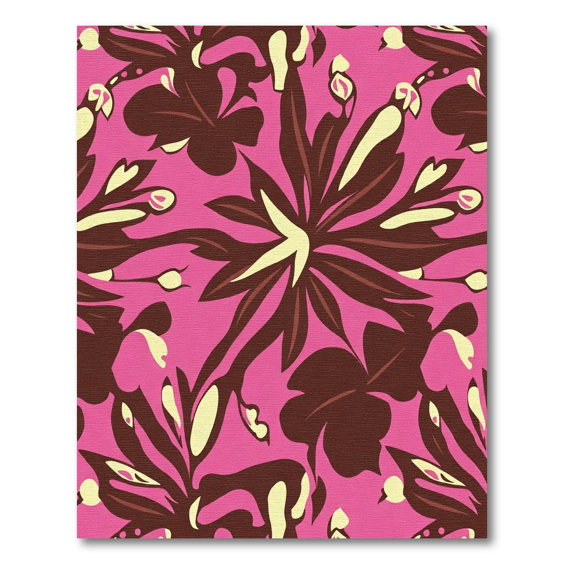 Vibrant Pink Floral Abstract Composition Rug