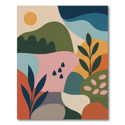 Abstract Botanical Multi-Color Area Rug