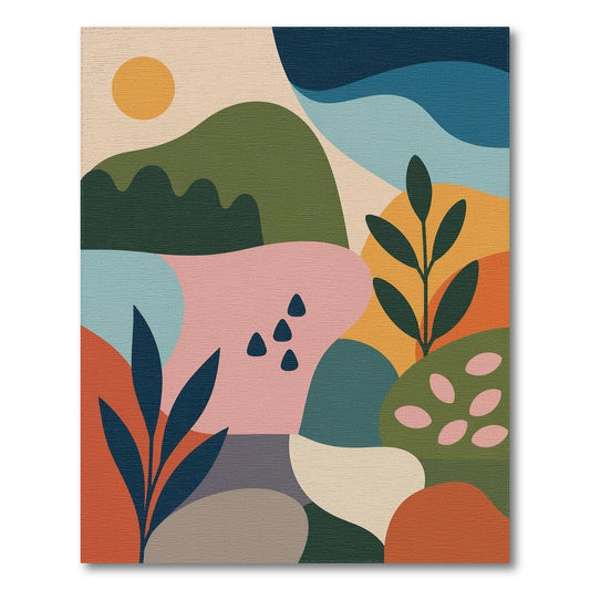 Abstract Botanical Multi-Color Area Rug