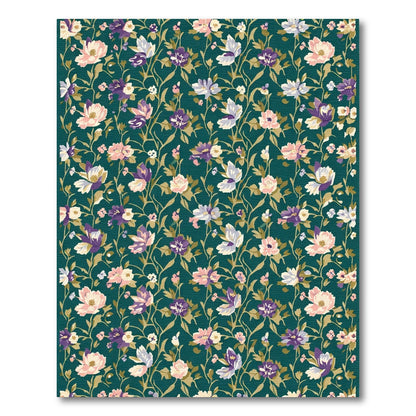 Teal Garden Floral Collage Rug