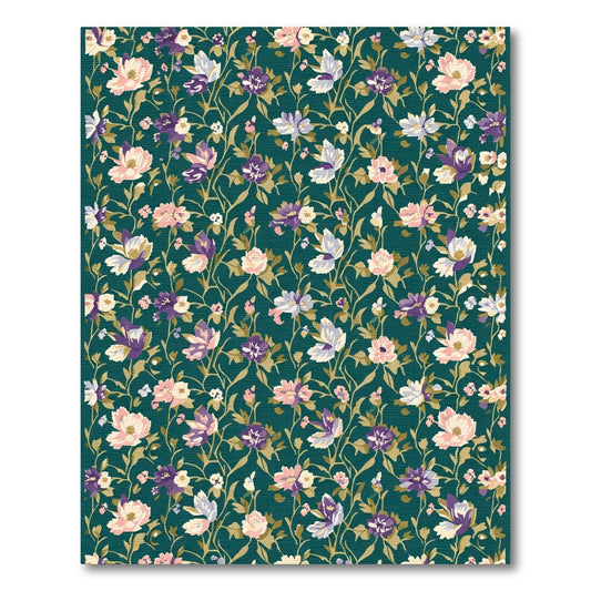 Teal Garden Floral Collage Rug