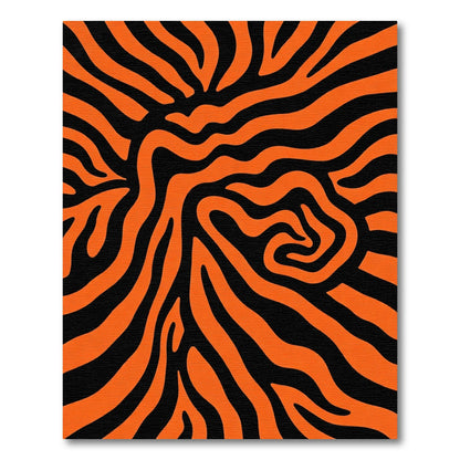 Bold Orange Black Animalistic Stripes Rug