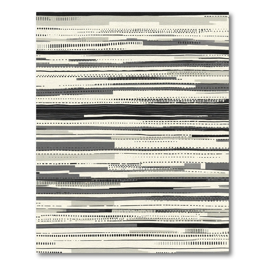 Monochromatic Abstract Stripe Arrangement Rug